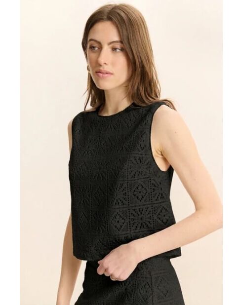Top en coton Cesar noir