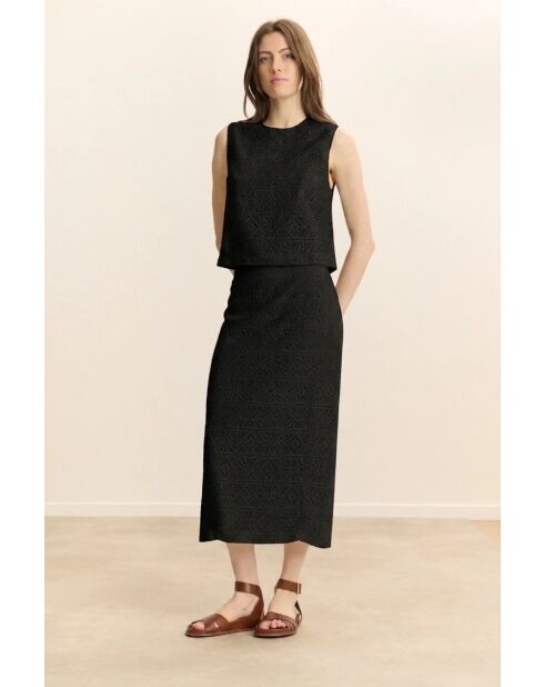 Top en coton Cesar noir