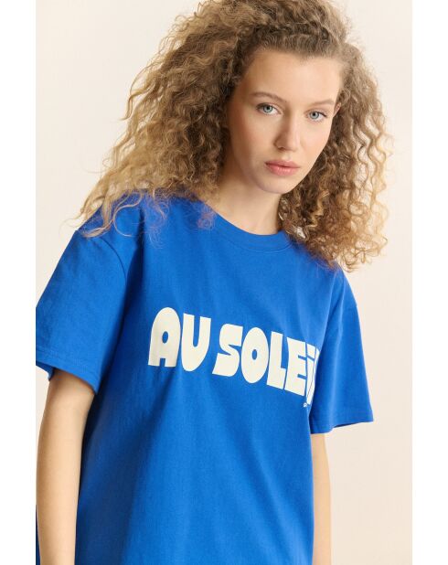 Blaues Baumwoll-T-Shirt Soleil