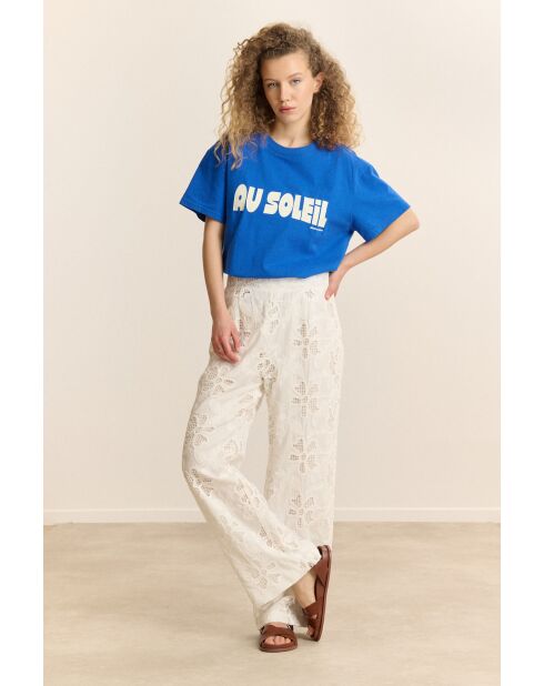 Blaues Baumwoll-T-Shirt Soleil