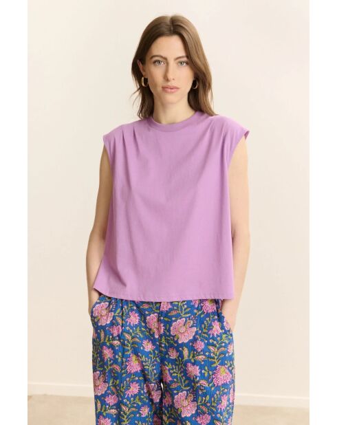 Lilafarbenes Baumwoll-T-Shirt Vivi
