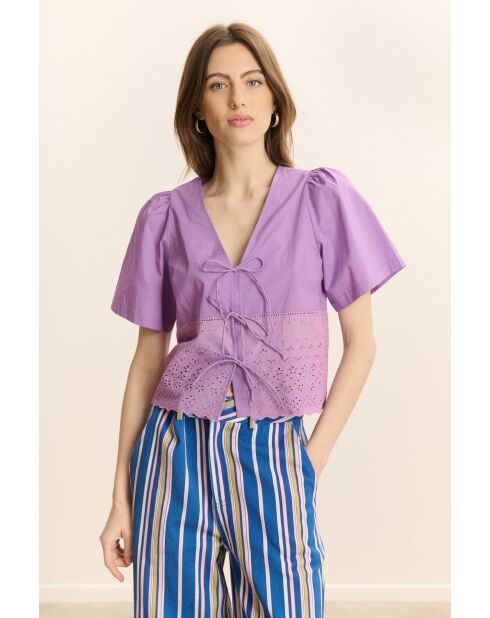 Top en coton Venus violette
