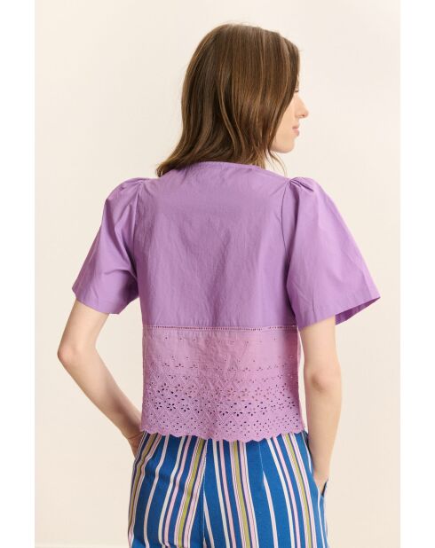 Top en coton Venus violette