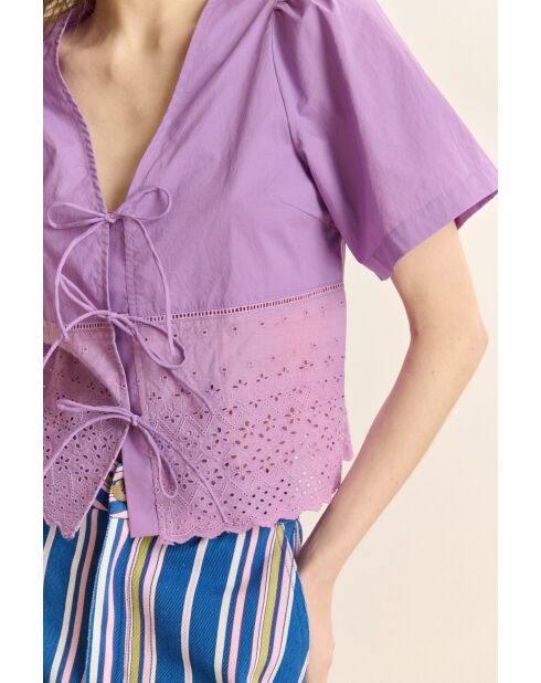 Top en coton Venus violette