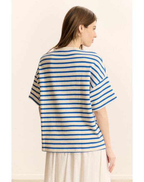 Sweat en coton Chiara bleu