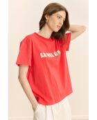 Camiseta roja de algodón Bel Été