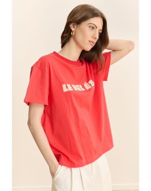 Camiseta roja de algodón Bel Été