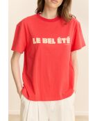 Camiseta roja de algodón Bel Été