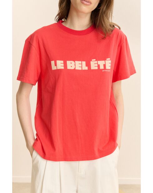 Camiseta roja de algodón Bel Été
