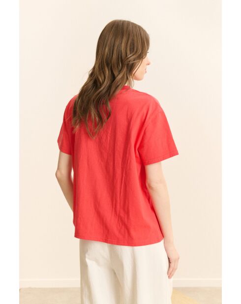 Camiseta roja de algodón Bel Été