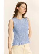Top en coton Cerise bleu