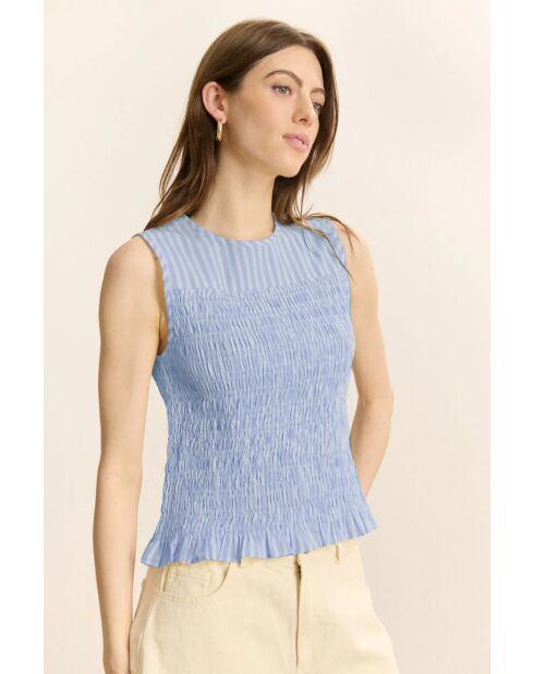 Top en coton Cerise bleu