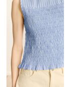 Top en coton Cerise bleu