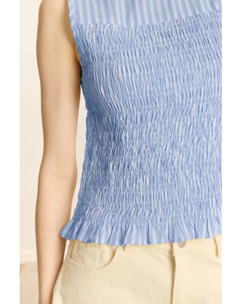 Top en coton Cerise bleu