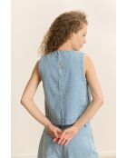 Top en coton Cesar bleu