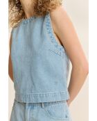 Top en coton Cesar bleu