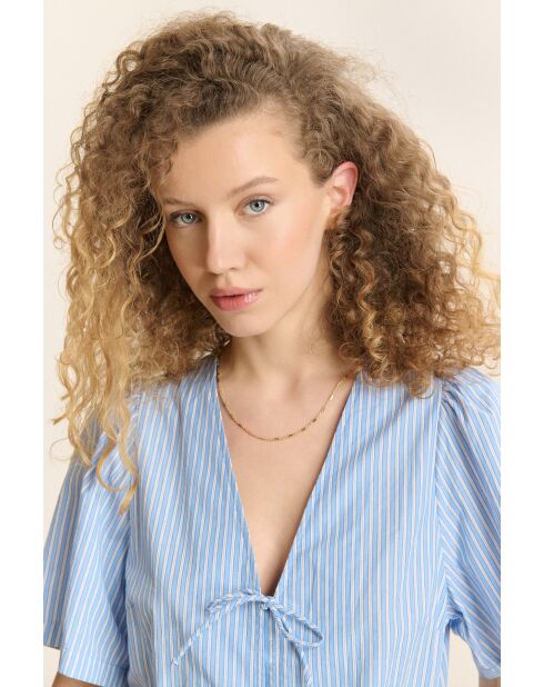 Blouse en coton Cecilia bleue