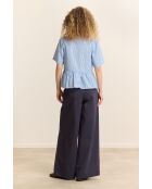 Blouse en coton Cecilia bleue