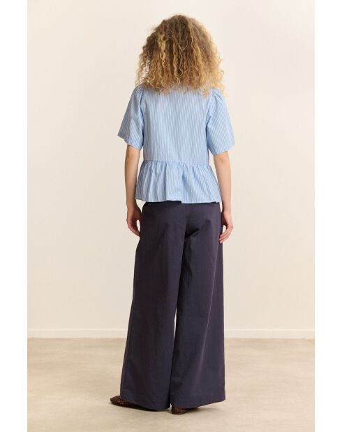 Blouse en coton Cecilia bleue