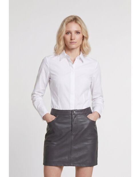 Jupe Beline en Cuir de Mouton noire