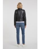 Veste en cuir Brinaya noire