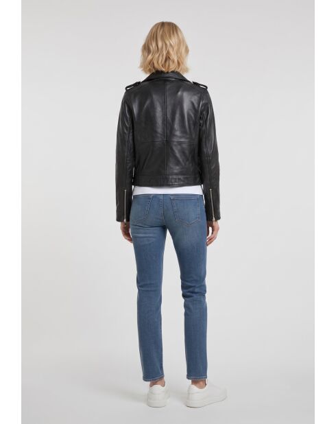 Veste en cuir Brinaya noire