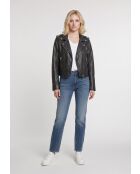 Veste en cuir Brinaya noire