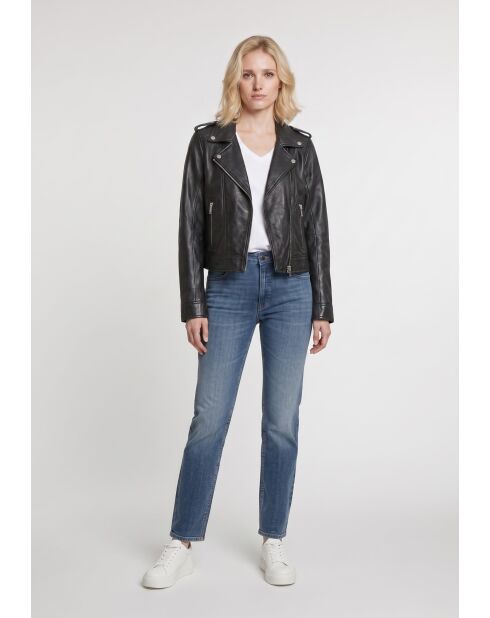 Veste en cuir Brinaya noire