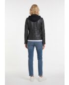 Veste en cuir Daphne noire
