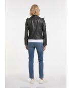Veste en cuir Gilla noire