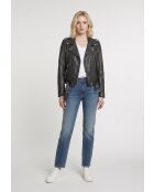 Veste en cuir Gilla noire