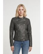 Veste en cuir Gael noire