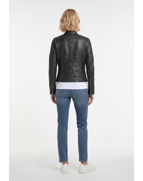 Veste en cuir Gael noire