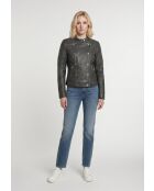 Veste en cuir Gael noire