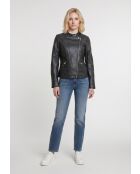 Veste en cuir Frida noire