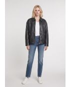 Veste oversize en cuir Cefa noire