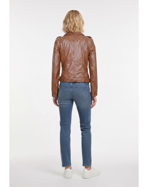 Cognacfarbene Lederjacke Gilla