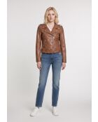 Cognacfarbene Lederjacke Gilla