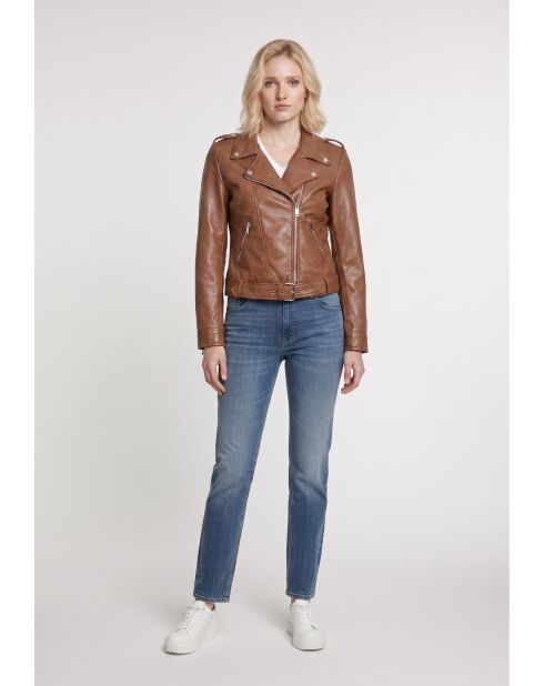Cognacfarbene Lederjacke Gilla