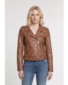 Cognacfarbene Lederjacke Gilla