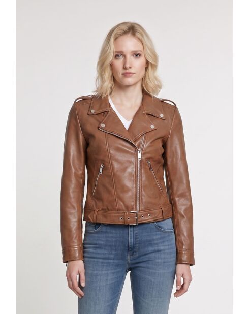 Cognacfarbene Lederjacke Gilla