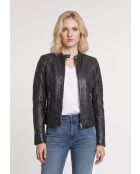 Veste en cuir Brea noire