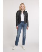 Veste en cuir Brea noire