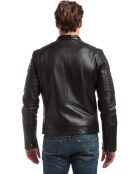 Schwarze Bikerjacke aus Leder von Enrique