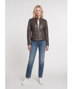 Braune Lederjacke Gladys