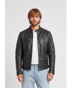 Karson schwarze Lederjacke
