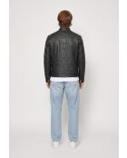 Karson schwarze Lederjacke