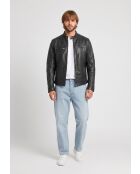 Karson schwarze Lederjacke