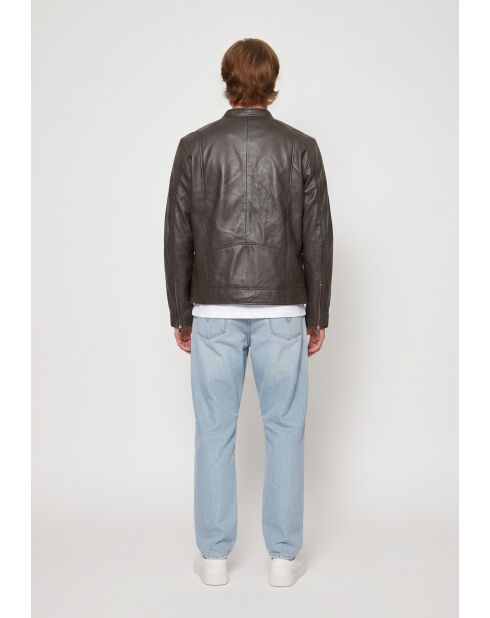Braune Bikerjacke aus Leder von Berk