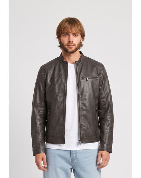 Braune Bikerjacke aus Leder von Berk